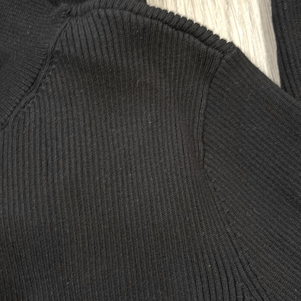 DKNY Black Knit Mock Neck Button Detail Long Sleeve Sweater Dress Size M - Picture 11 of 11